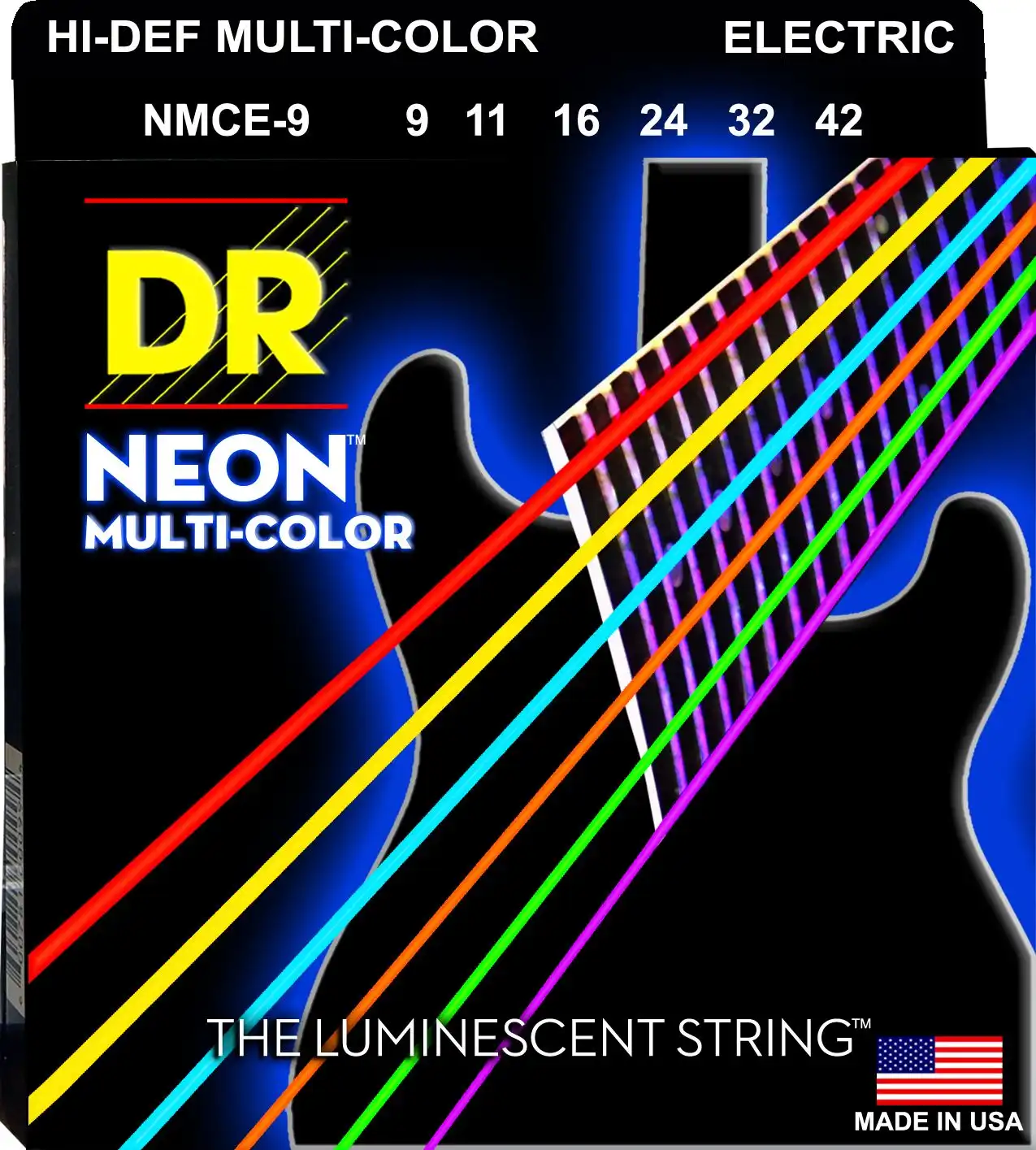 DR Strings Neon Multi-Color NMCE9 09-42